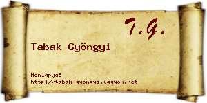 Tabak Gyöngyi névjegykártya